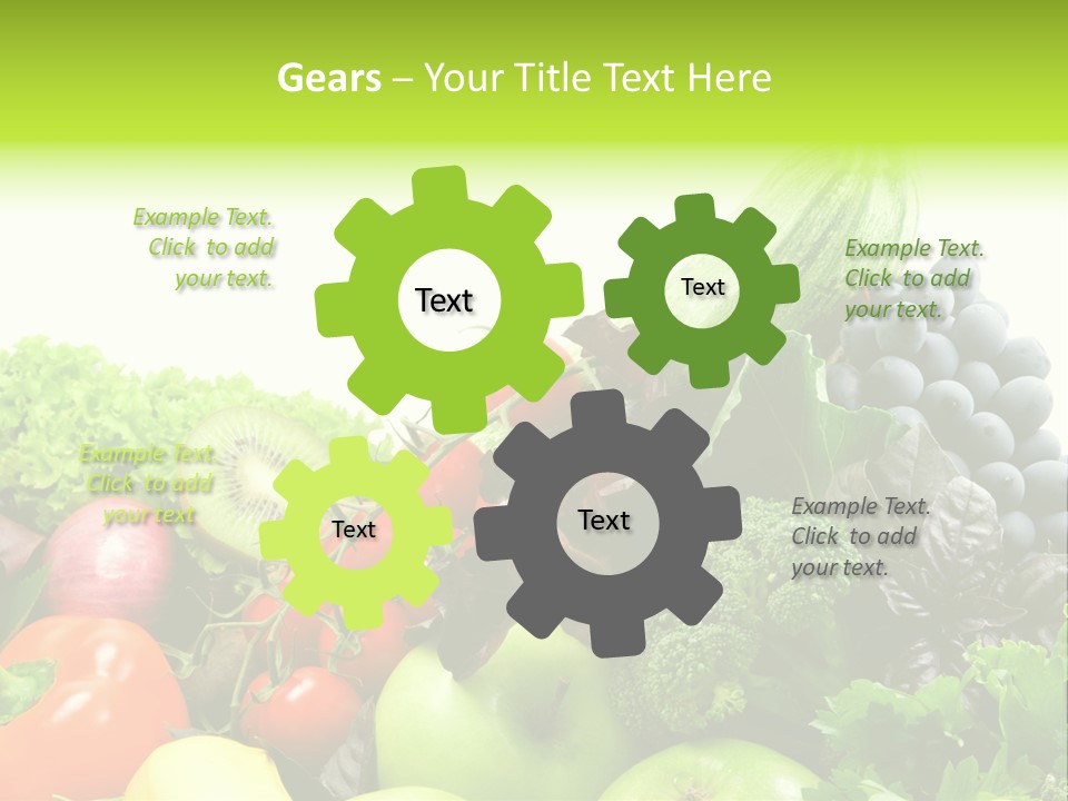 A Variety Of Fruits And Vegetables Are Shown In This Powerpoint Presentation PowerPoint Template