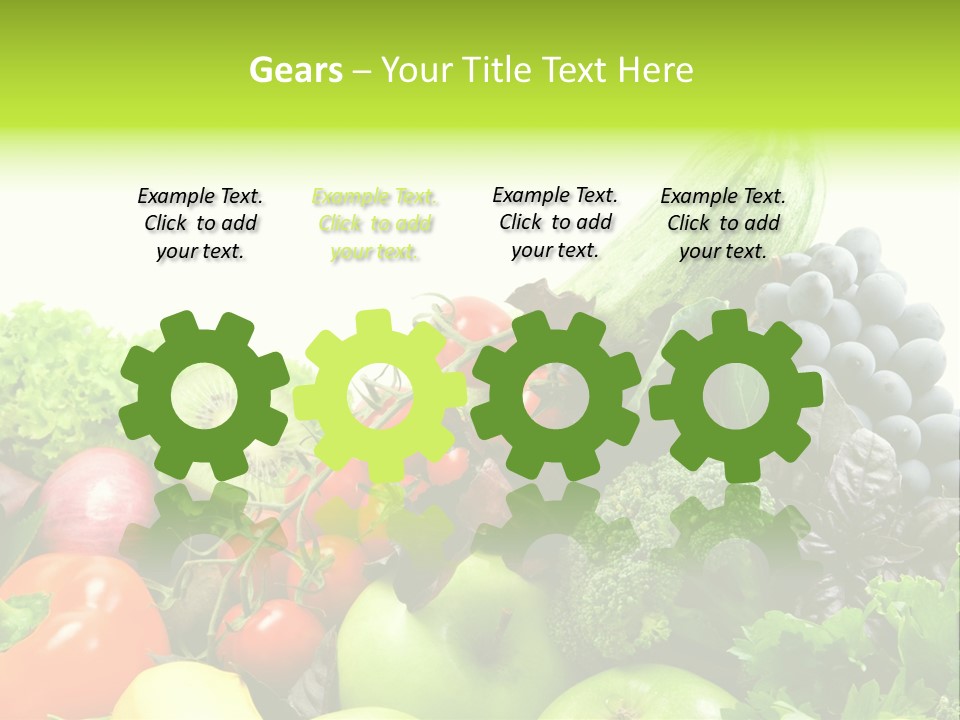 A Variety Of Fruits And Vegetables Are Shown In This Powerpoint Presentation PowerPoint Template
