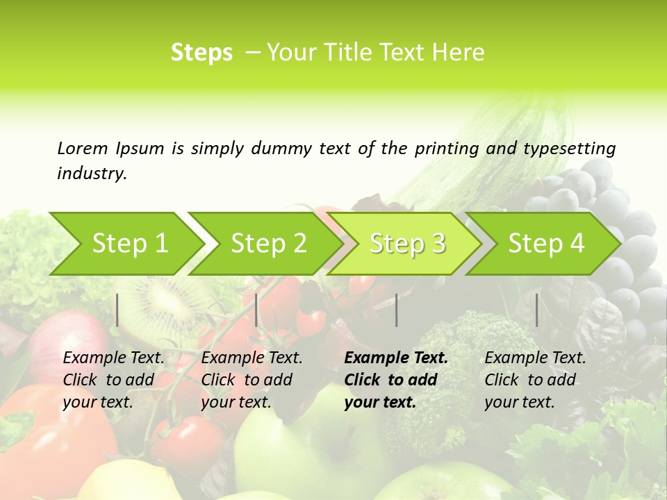 A Variety Of Fruits And Vegetables Are Shown In This Powerpoint Presentation PowerPoint Template