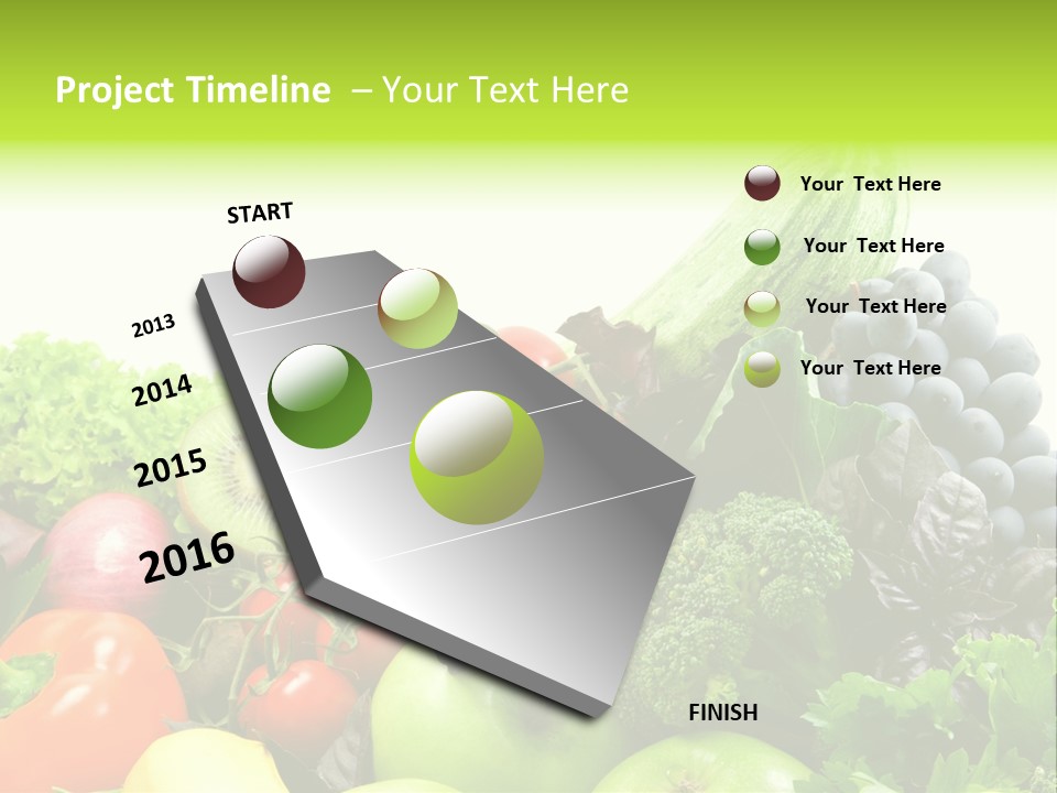 A Variety Of Fruits And Vegetables Are Shown In This Powerpoint Presentation PowerPoint Template