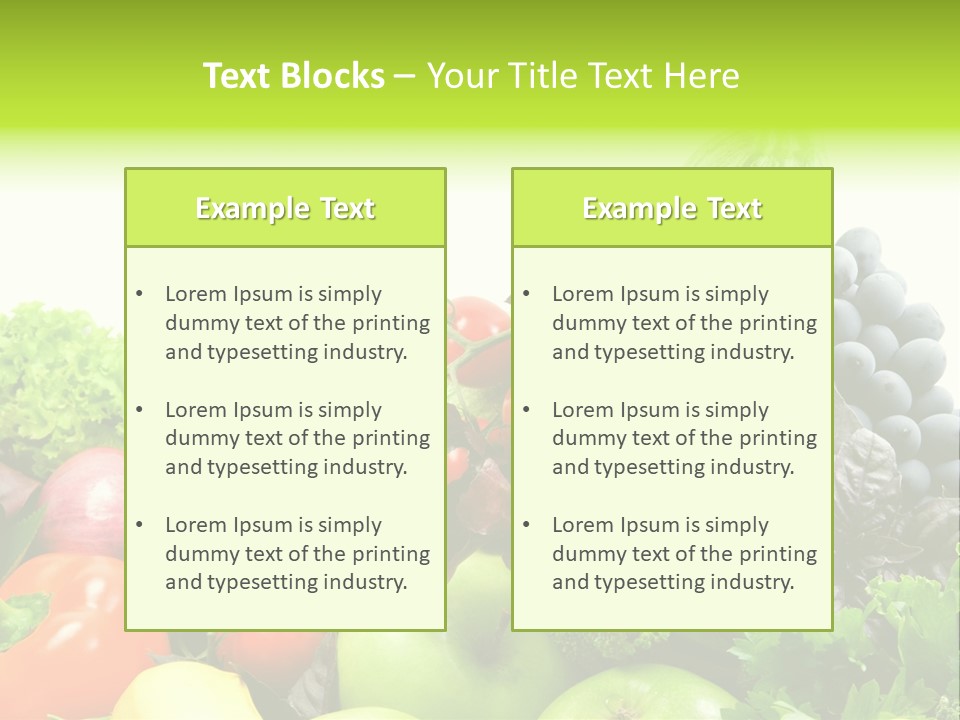 A Variety Of Fruits And Vegetables Are Shown In This Powerpoint Presentation PowerPoint Template