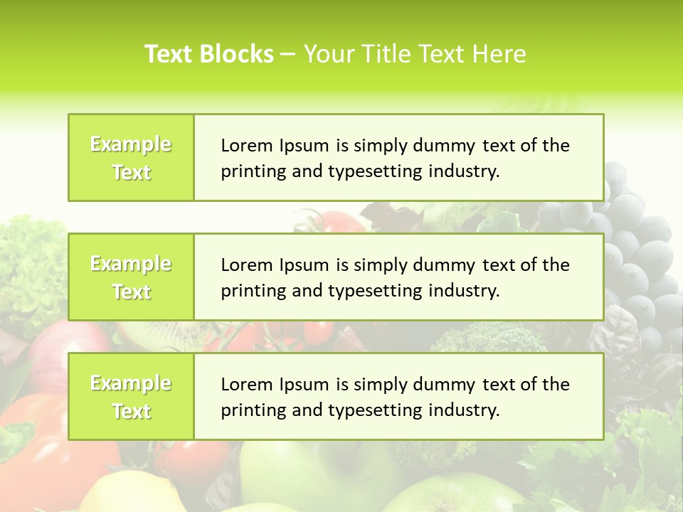 A Variety Of Fruits And Vegetables Are Shown In This Powerpoint Presentation PowerPoint Template
