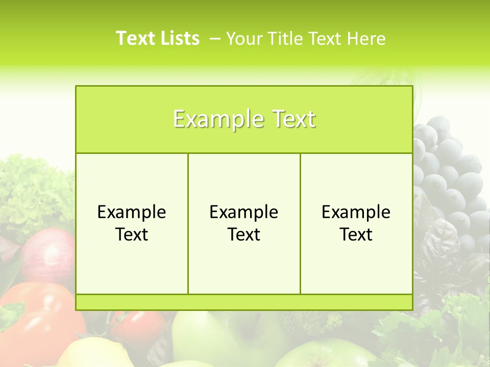A Variety Of Fruits And Vegetables Are Shown In This Powerpoint Presentation PowerPoint Template