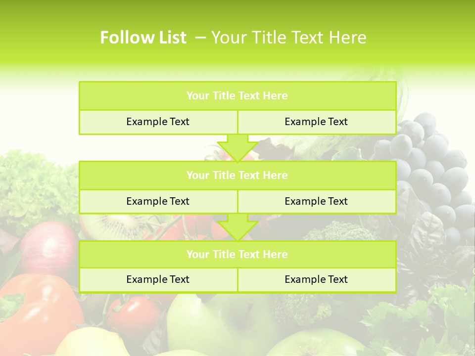 A Variety Of Fruits And Vegetables Are Shown In This Powerpoint Presentation PowerPoint Template