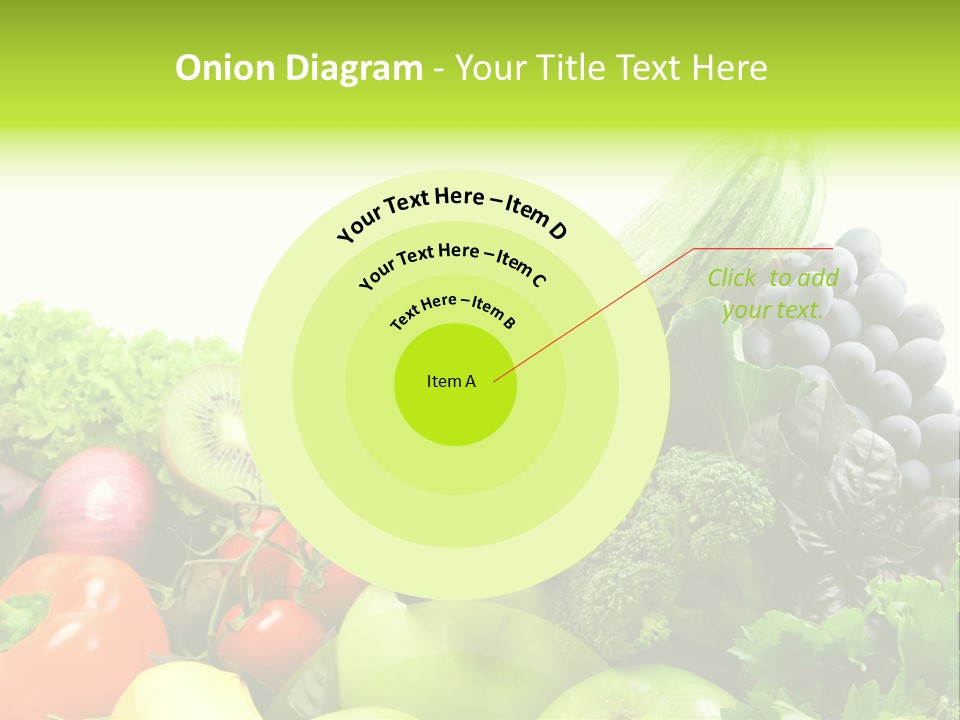 A Variety Of Fruits And Vegetables Are Shown In This Powerpoint Presentation PowerPoint Template