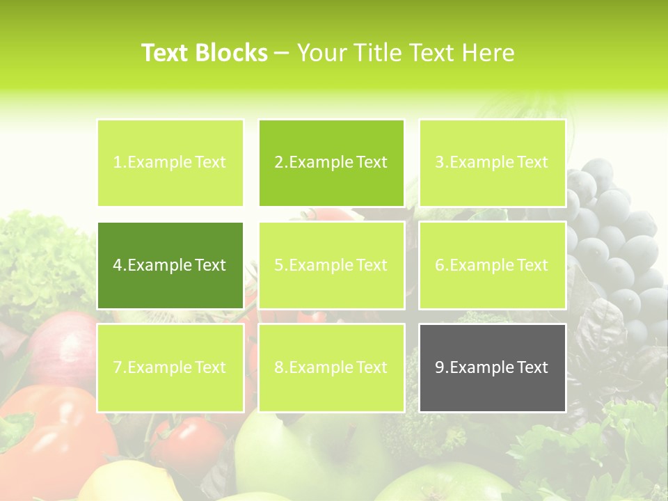 A Variety Of Fruits And Vegetables Are Shown In This Powerpoint Presentation PowerPoint Template