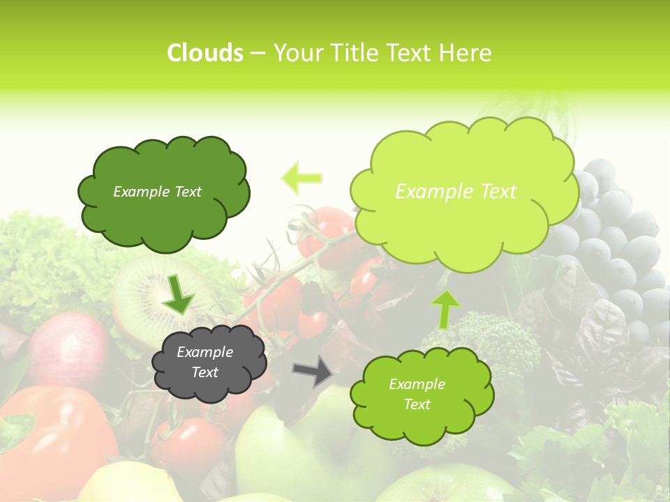 A Variety Of Fruits And Vegetables Are Shown In This Powerpoint Presentation PowerPoint Template