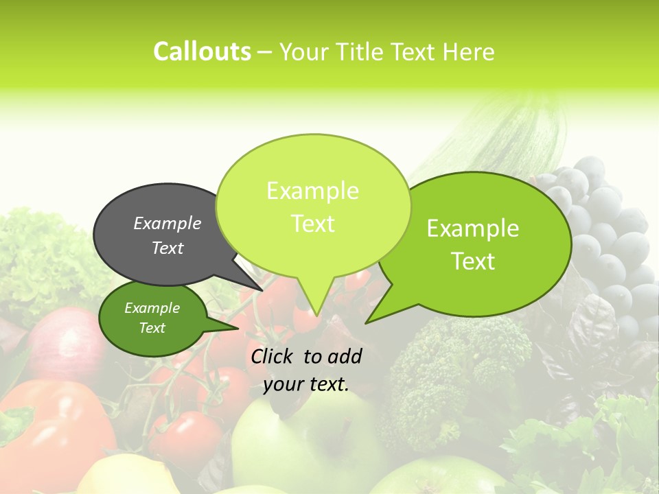 A Variety Of Fruits And Vegetables Are Shown In This Powerpoint Presentation PowerPoint Template