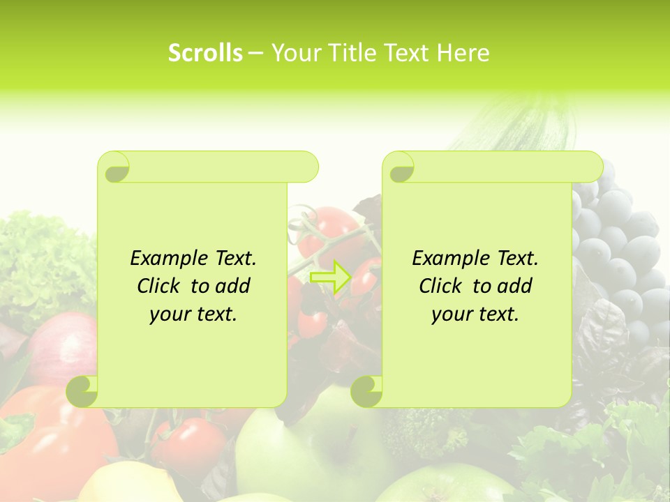 A Variety Of Fruits And Vegetables Are Shown In This Powerpoint Presentation PowerPoint Template