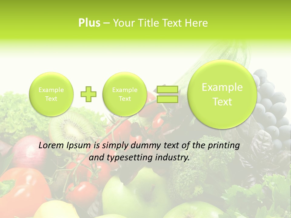 A Variety Of Fruits And Vegetables Are Shown In This Powerpoint Presentation PowerPoint Template