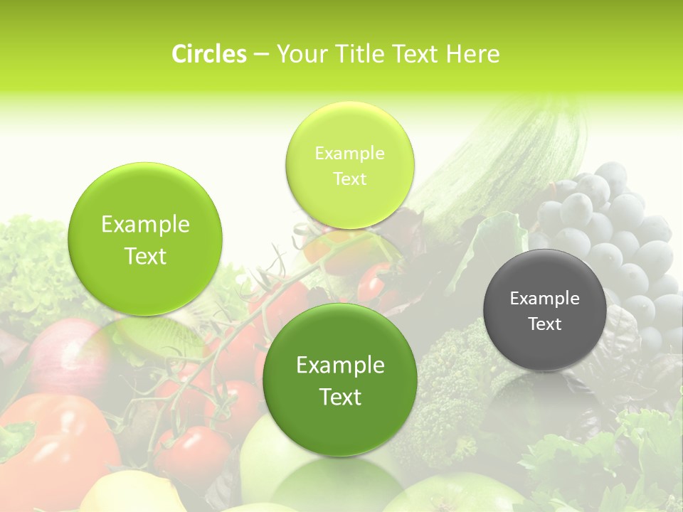 A Variety Of Fruits And Vegetables Are Shown In This Powerpoint Presentation PowerPoint Template