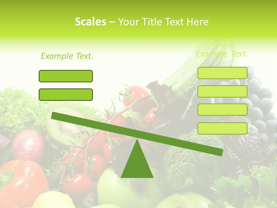 A Variety Of Fruits And Vegetables Are Shown In This Powerpoint Presentation PowerPoint Template