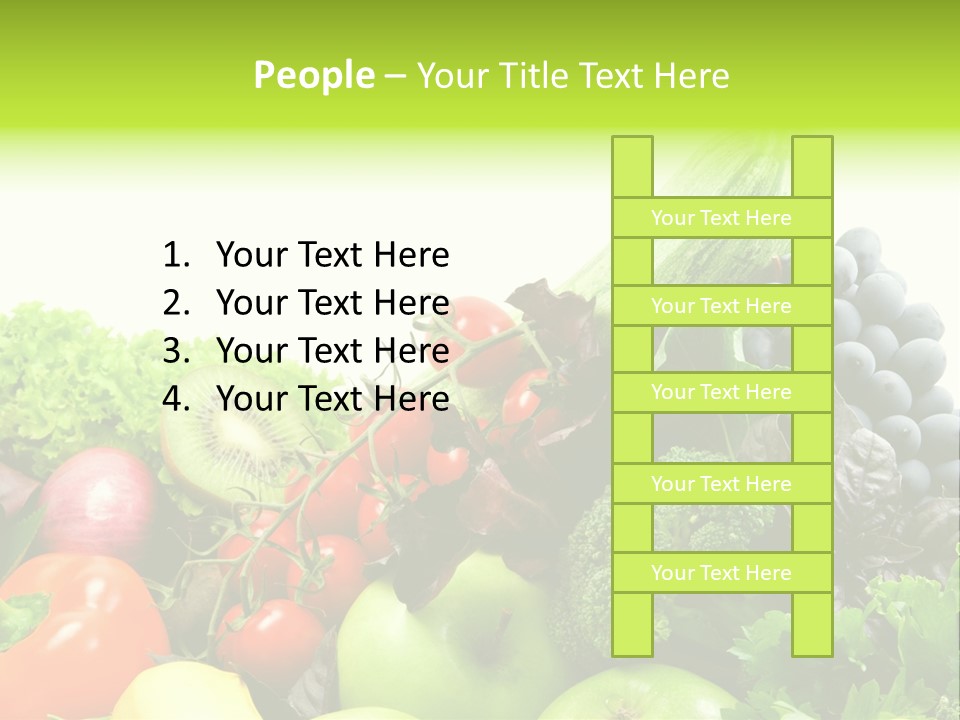 A Variety Of Fruits And Vegetables Are Shown In This Powerpoint Presentation PowerPoint Template