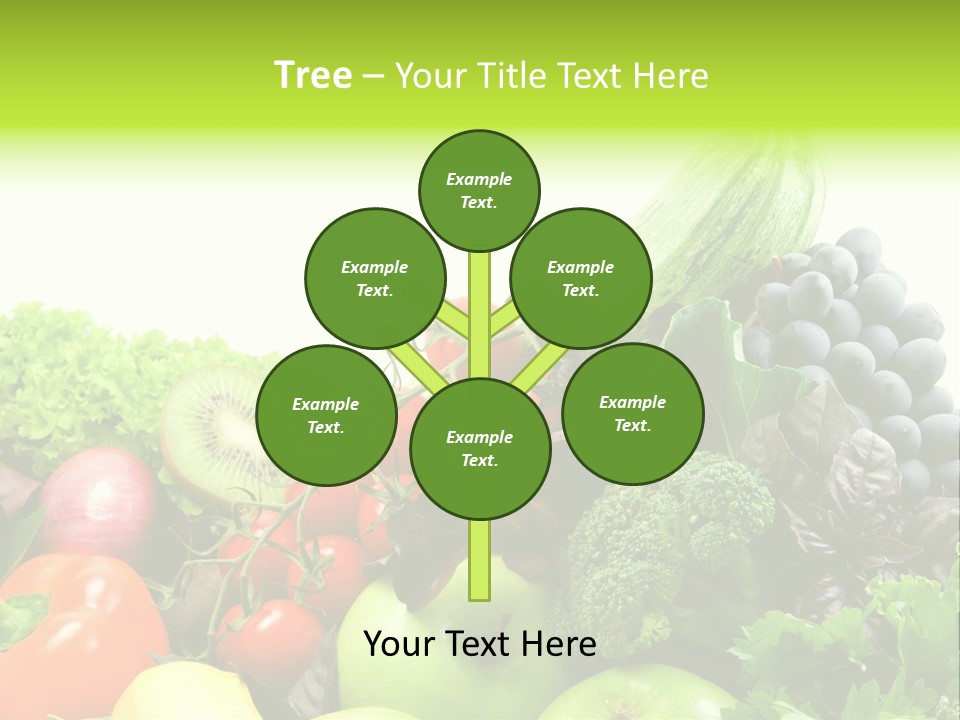 A Variety Of Fruits And Vegetables Are Shown In This Powerpoint Presentation PowerPoint Template