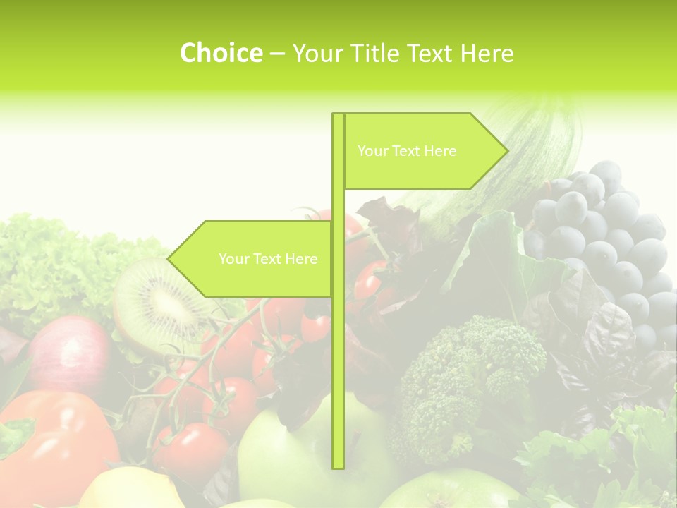 A Variety Of Fruits And Vegetables Are Shown In This Powerpoint Presentation PowerPoint Template