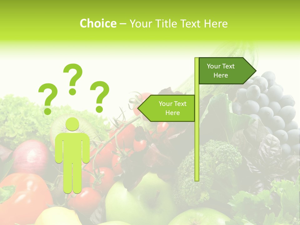 A Variety Of Fruits And Vegetables Are Shown In This Powerpoint Presentation PowerPoint Template