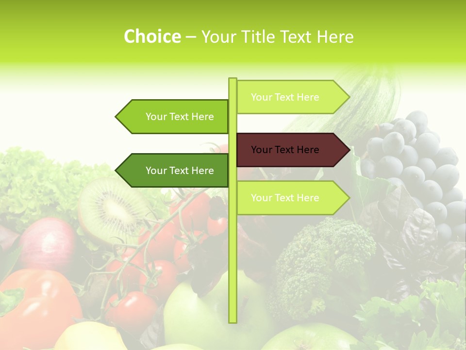 A Variety Of Fruits And Vegetables Are Shown In This Powerpoint Presentation PowerPoint Template