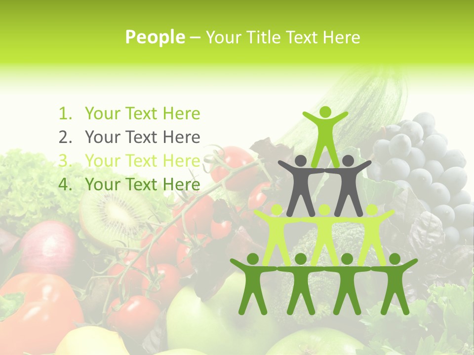 A Variety Of Fruits And Vegetables Are Shown In This Powerpoint Presentation PowerPoint Template