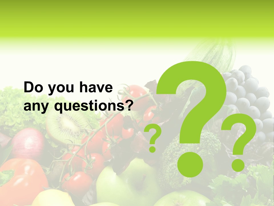 A Variety Of Fruits And Vegetables Are Shown In This Powerpoint Presentation PowerPoint Template