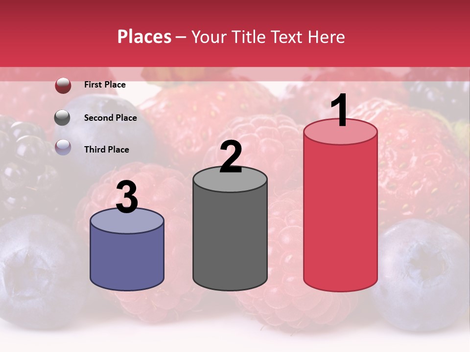 A Pile Of Berries And Raspberries On A White Background PowerPoint Template