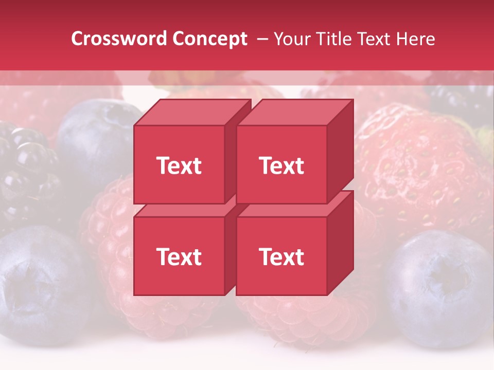 A Pile Of Berries And Raspberries On A White Background PowerPoint Template