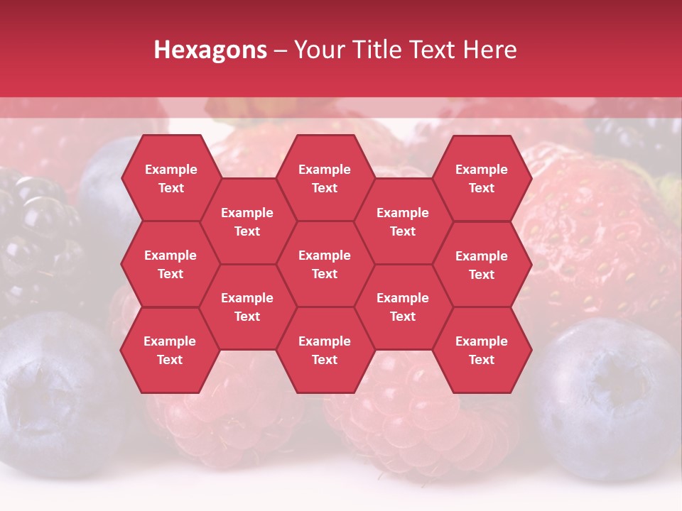 A Pile Of Berries And Raspberries On A White Background PowerPoint Template