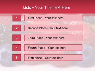 A Pile Of Berries And Raspberries On A White Background PowerPoint Template