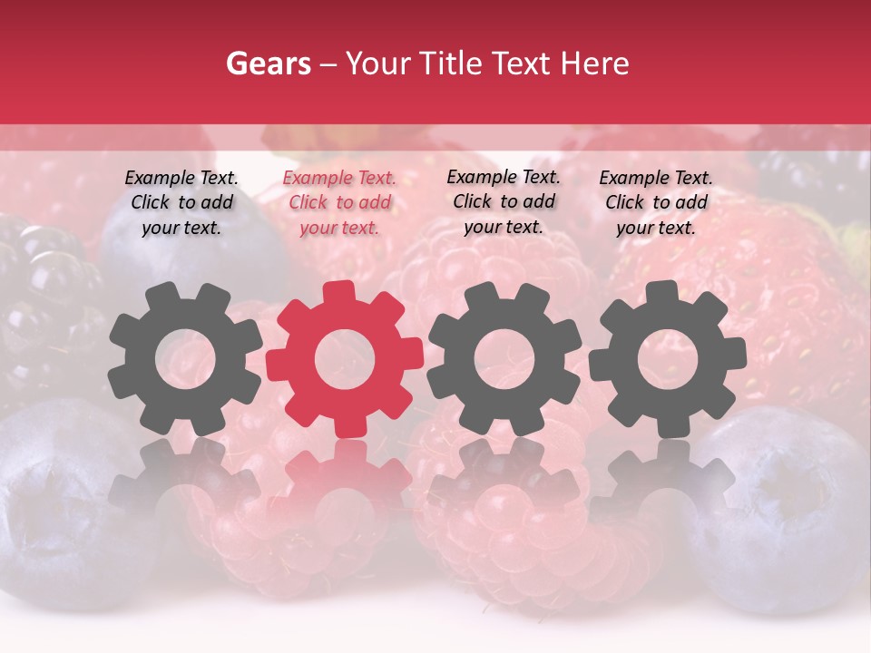 A Pile Of Berries And Raspberries On A White Background PowerPoint Template