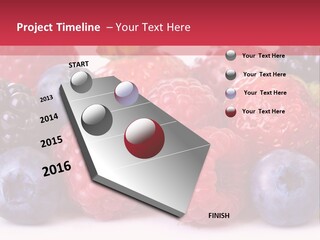 A Pile Of Berries And Raspberries On A White Background PowerPoint Template