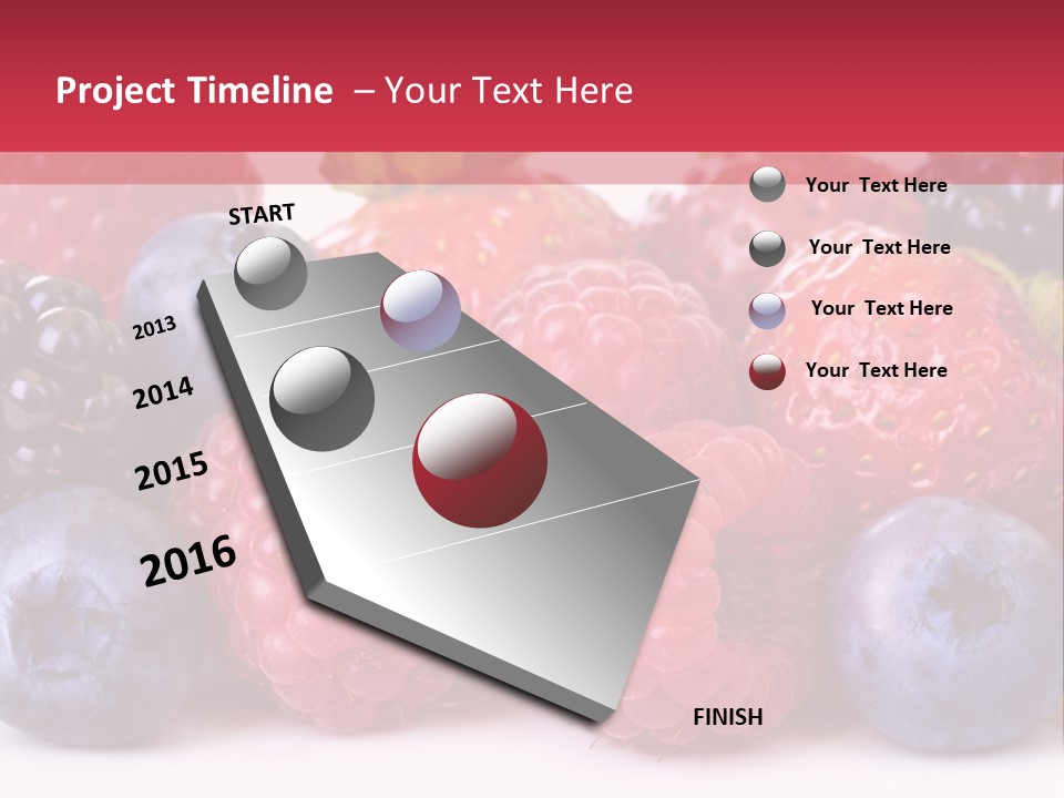 A Pile Of Berries And Raspberries On A White Background PowerPoint Template