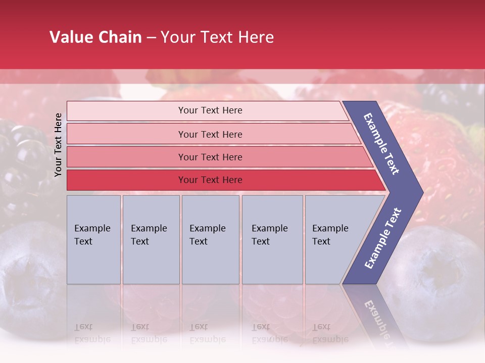 A Pile Of Berries And Raspberries On A White Background PowerPoint Template