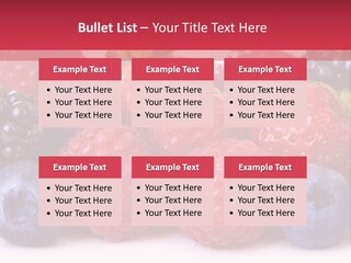 A Pile Of Berries And Raspberries On A White Background PowerPoint Template