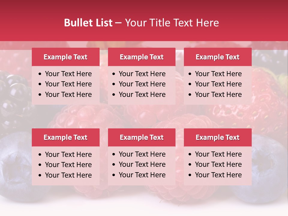 A Pile Of Berries And Raspberries On A White Background PowerPoint Template