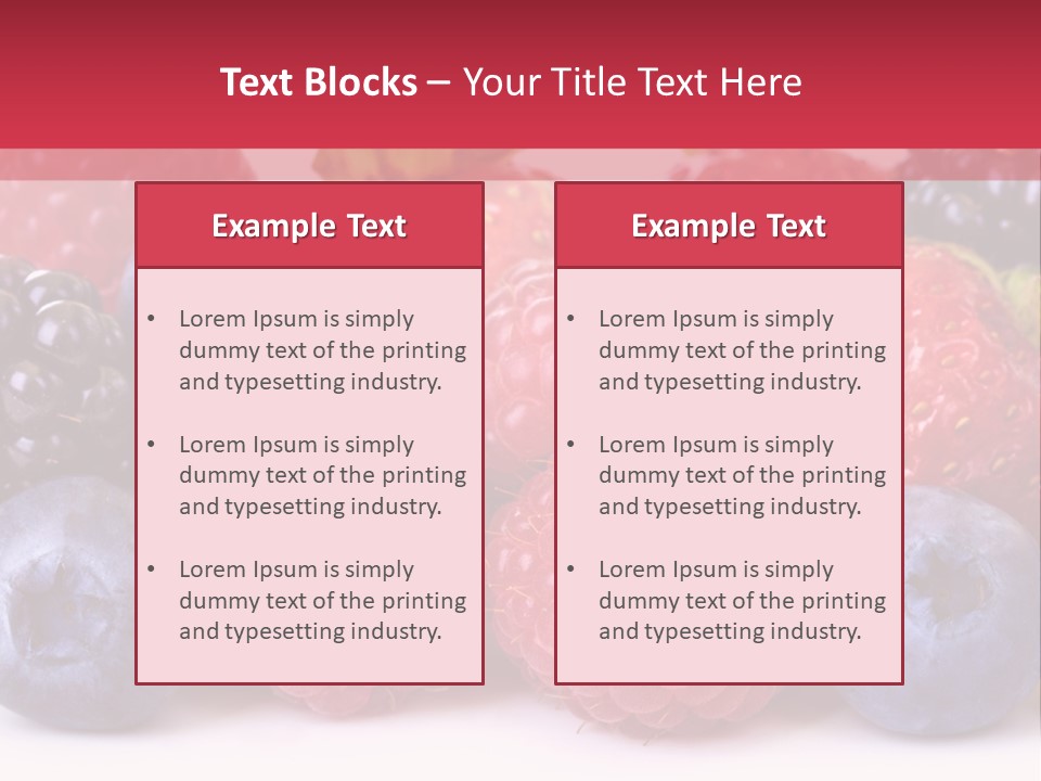 A Pile Of Berries And Raspberries On A White Background PowerPoint Template