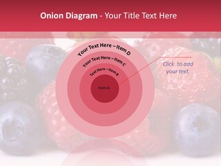 A Pile Of Berries And Raspberries On A White Background PowerPoint Template