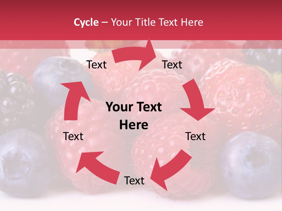 A Pile Of Berries And Raspberries On A White Background PowerPoint Template