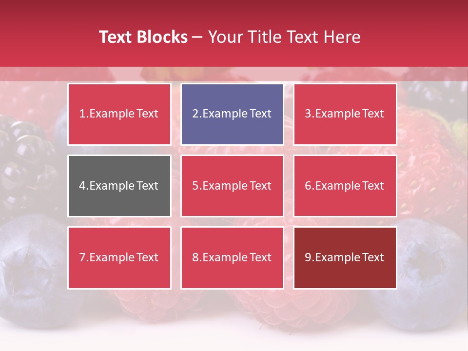 A Pile Of Berries And Raspberries On A White Background PowerPoint Template
