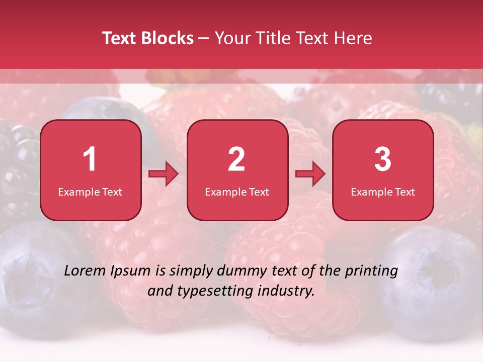 A Pile Of Berries And Raspberries On A White Background PowerPoint Template