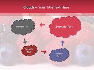 A Pile Of Berries And Raspberries On A White Background PowerPoint Template