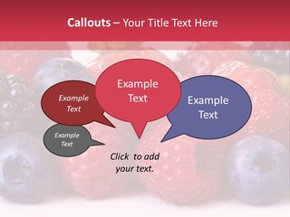 A Pile Of Berries And Raspberries On A White Background PowerPoint Template