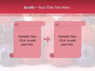 A Pile Of Berries And Raspberries On A White Background PowerPoint Template