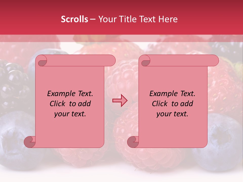 A Pile Of Berries And Raspberries On A White Background PowerPoint Template