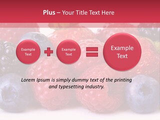 A Pile Of Berries And Raspberries On A White Background PowerPoint Template