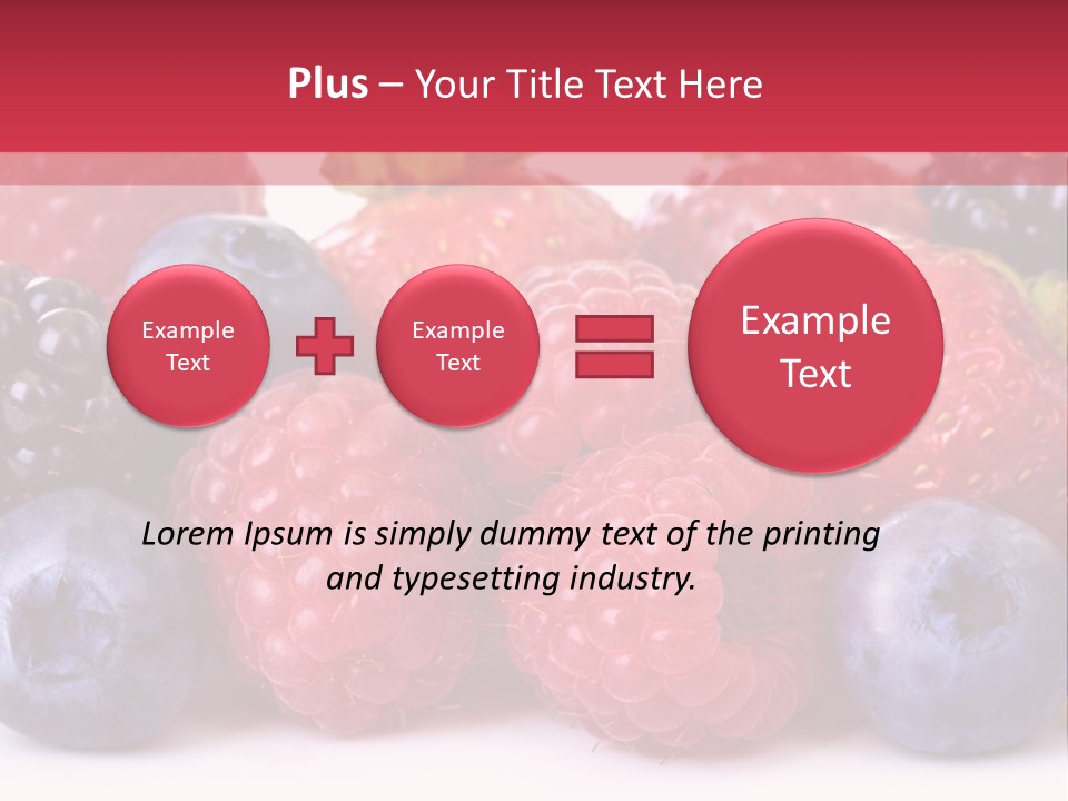 A Pile Of Berries And Raspberries On A White Background PowerPoint Template