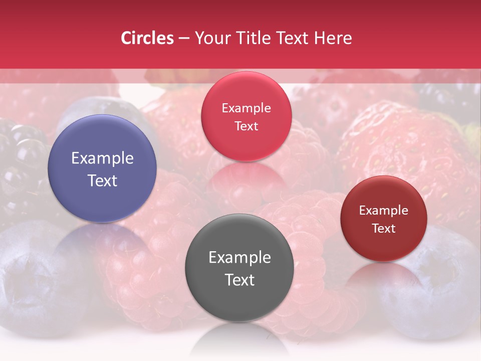 A Pile Of Berries And Raspberries On A White Background PowerPoint Template