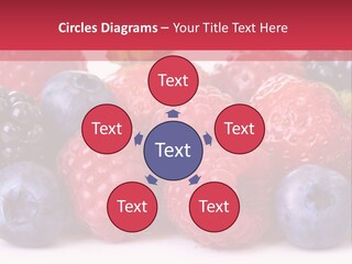 A Pile Of Berries And Raspberries On A White Background PowerPoint Template