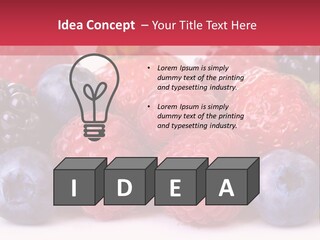 A Pile Of Berries And Raspberries On A White Background PowerPoint Template