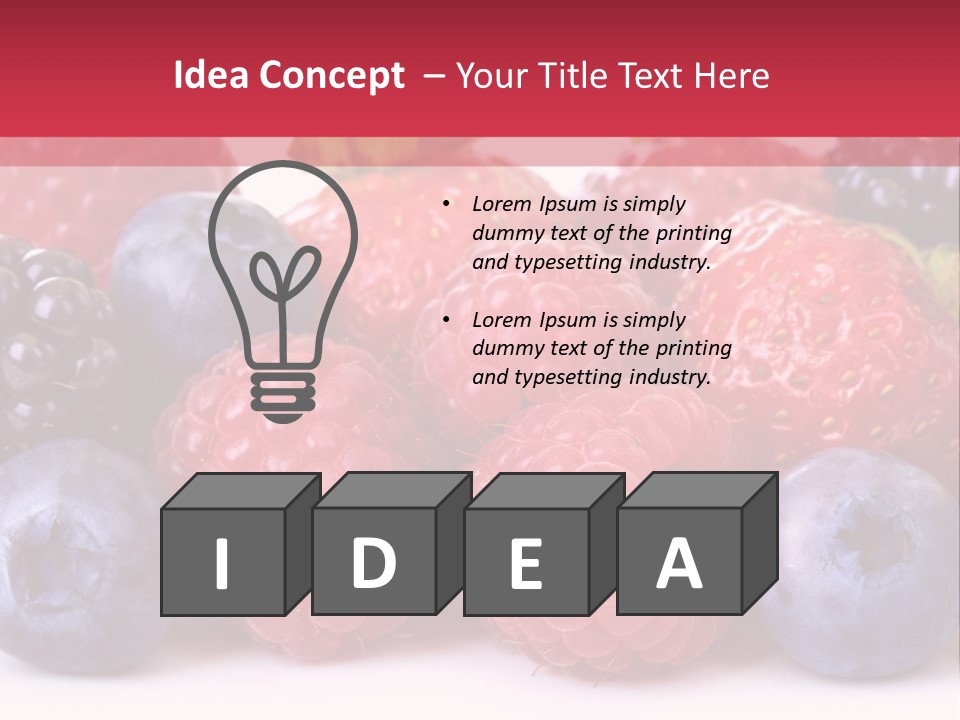 A Pile Of Berries And Raspberries On A White Background PowerPoint Template