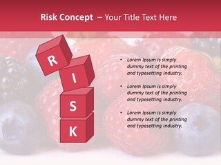 A Pile Of Berries And Raspberries On A White Background PowerPoint Template