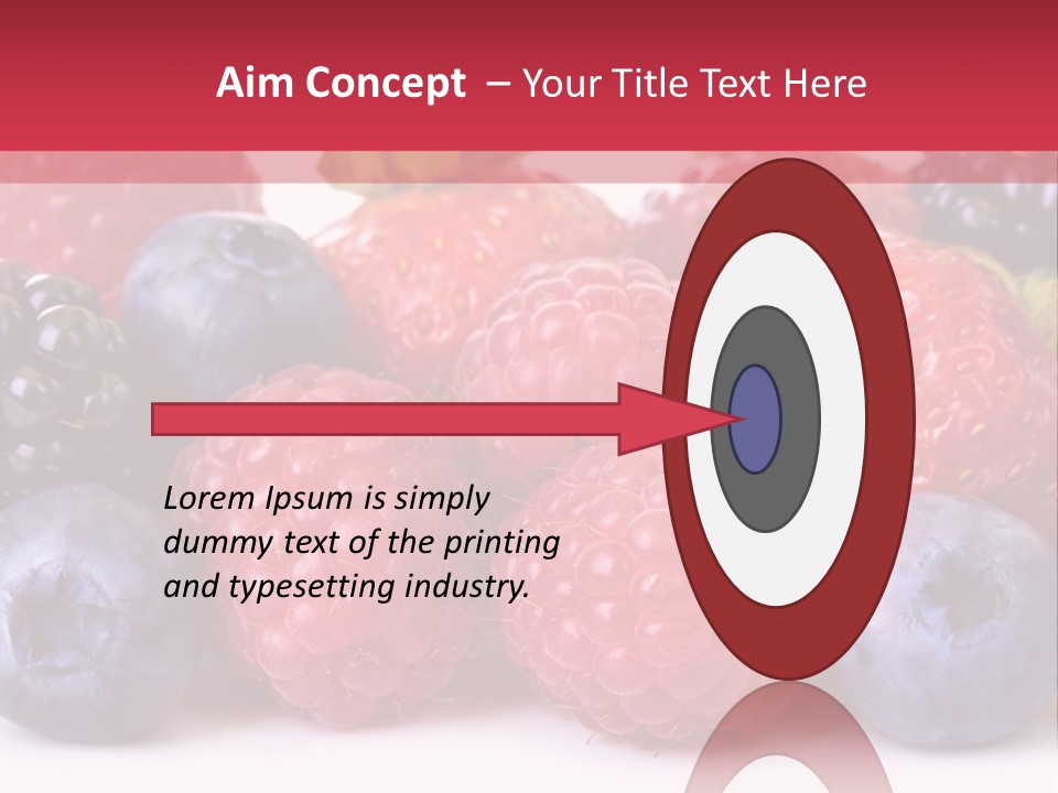 A Pile Of Berries And Raspberries On A White Background PowerPoint Template